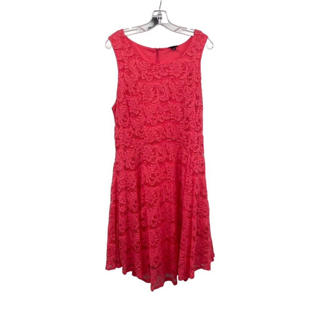 Torrid Womens Lace A-Line Dress Sleeveless Pink Salmon Size 18 Zip